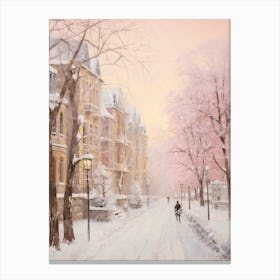 Dreamy Winter Painting Montreal Canada 2 Canvas Print