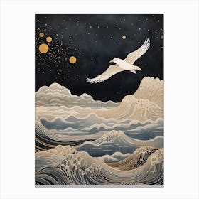 Seagull 2 Gold Detail Painting Canvas Print
