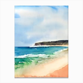 Mona Vale Beach, Australia Watercolour Canvas Print