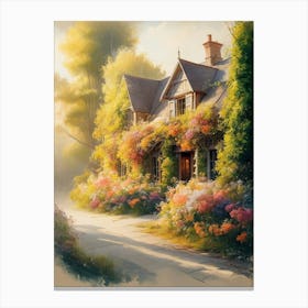 Oil Painting Cottage In The Country Canvas Print