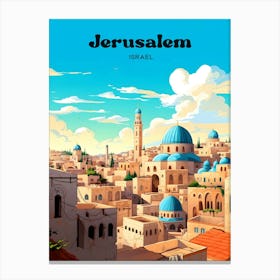 Jerusalem Israel Cityscape Travel Art Canvas Print