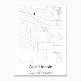 West Lincoln,Canada Minimalist Map Canvas Print