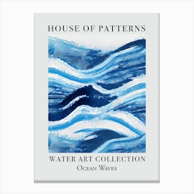 House Of Patterns Ocean Waves Water 18 Canvas Print