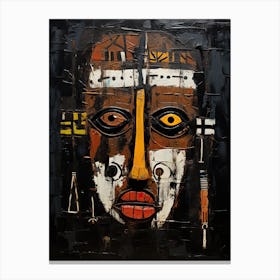 Essence Of Echoes; Tribal Mask Artistry Canvas Print