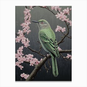 Ohara Koson Inspired Bird Painting Mockingbird 4 Canvas Print