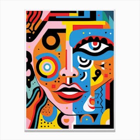 Intense Geometric Face Canvas Print