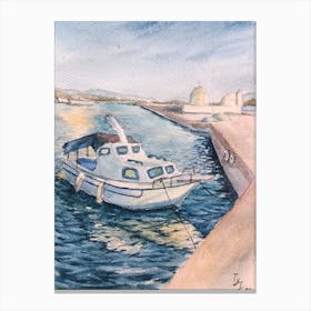 Boat At The Harbor Canvas Print