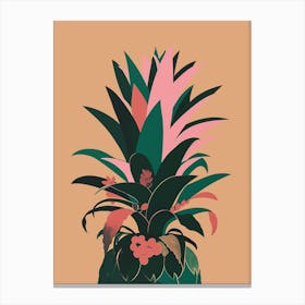 Pineapple Tree Colourful Illustration 3 Canvas Print