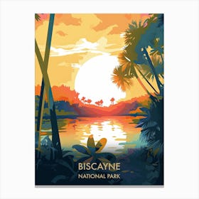 Biscayne National Park Travel Poster Illustration Style 2 Canvas Print