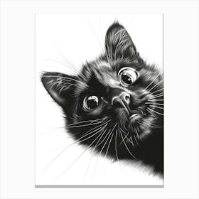 You Good? (Black Cat Drawing) Canvas Print