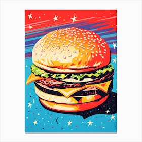 Retro Hamburger Colour Pop 2 Canvas Print