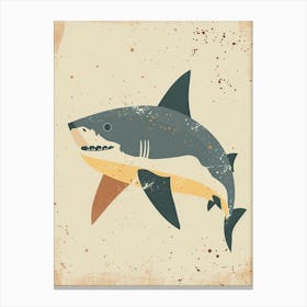 Cute Beige Tones Shark 4 Canvas Print