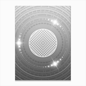 Geometric Glyph in White and Silver with Sparkle Array n.0074 Canvas Print