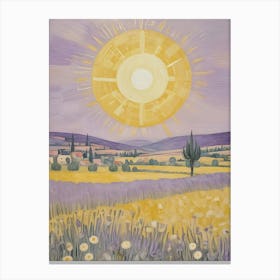 Sun In A Lavender Field Canvas Print