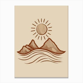 Mountains And Sun 3 Canvas Print