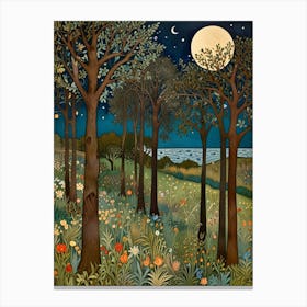 William Morris Rose Night In The Woods Canvas Print