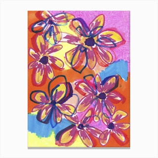 Multicolour Flowers  Canvas Print