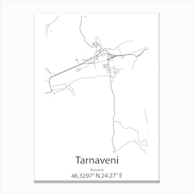 Tarnaveni,Romania Minimalist Map Leinwandbilder