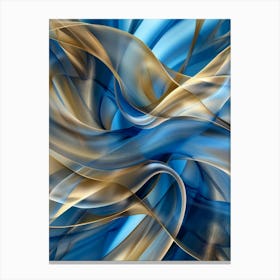 Abstract Blue And Gold 5 Canvas Print