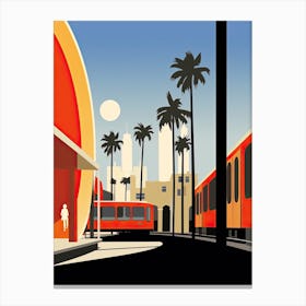 Venice Beach California, Usa, Bold Outlines 1 Canvas Print