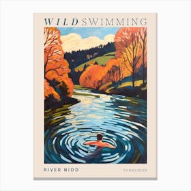Wild Swimming At River Nidd Yorkshire 1 Poster Canvas Print