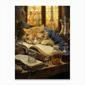 Sleeping Alchemist Cat 1 Canvas Print