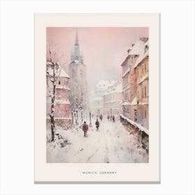 Dreamy Winter Painting Poster Munich Germany 1 Canvas Print