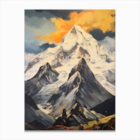 Kangchenjunga Nepal India 3 Mountain Painting Canvas Print