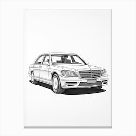 Mercedes Benz S Class Line Drawing 5 Canvas Print