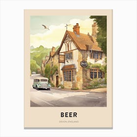 Devon Vintage Travel Poster Beer Canvas Print