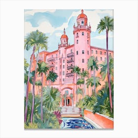 The Biltmore Hotel   Coral Gables, Florida   Resort Storybook Illustration 4 Canvas Print