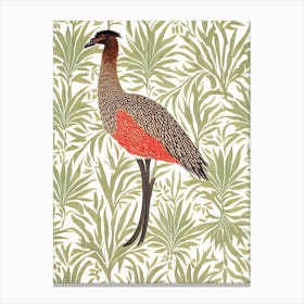 Emu William Morris Style Bird Canvas Print