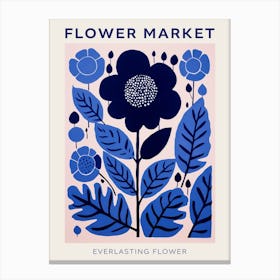 Blue Flower Market Poster Everlasting Flower Market Poster 1 Canvas Print