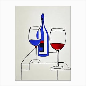 Bandol Rosé 1 Picasso Line Drawing Cocktail Poster Canvas Print
