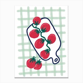 Tomatoes On A Plate Canvas Print