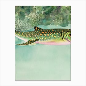 Leopard Shark Storybook Watercolour Canvas Print