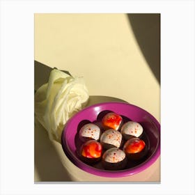 Chocolates On A Plate Canvas Print