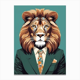 Lion Portrait In A Suit (29) Canvas Print