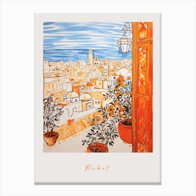 Rabat Morocco Orange Drawing Poster Canvas Print