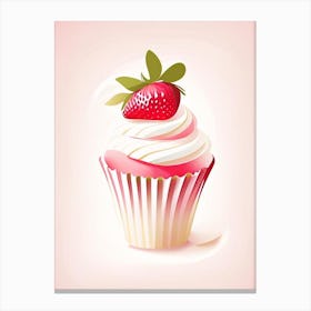 Strawberry Cupcakes, Dessert, Food Neutral Abstract Canvas Print