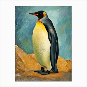 King Penguin Santiago Island Colour Block Painting 1 Canvas Print