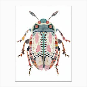 Colourful Insect Illustration Pill Bug 16 Canvas Print