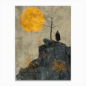 Man On A Rock Canvas Print