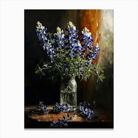 Baroque Floral Still Life Bluebonnet 6 Canvas Print