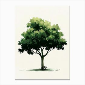 Pecan Tree Pixel Illustration 1 Canvas Print