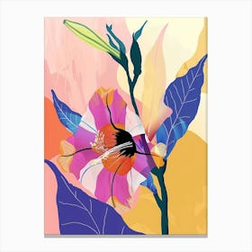 Colourful Flower Illustration Morning Glory 4 Canvas Print