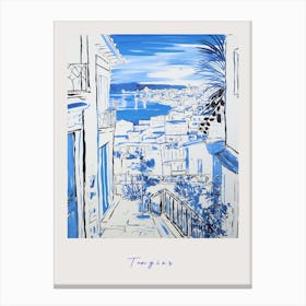 Tangier Morocco Mediterranean Blue Drawing Poster Canvas Print