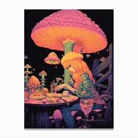 Mushroom Girl Surreal 3 Canvas Print