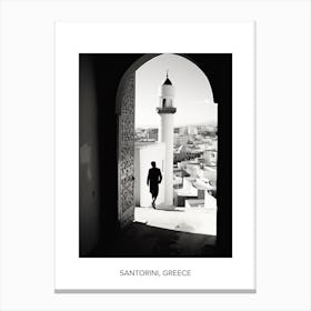 Poster Of Tangier, Morocco, Photography In Black And White 3 Canvas Print