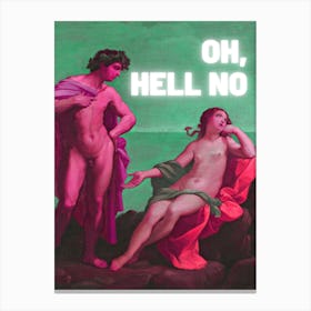 Hell No Altered Art Canvas Print